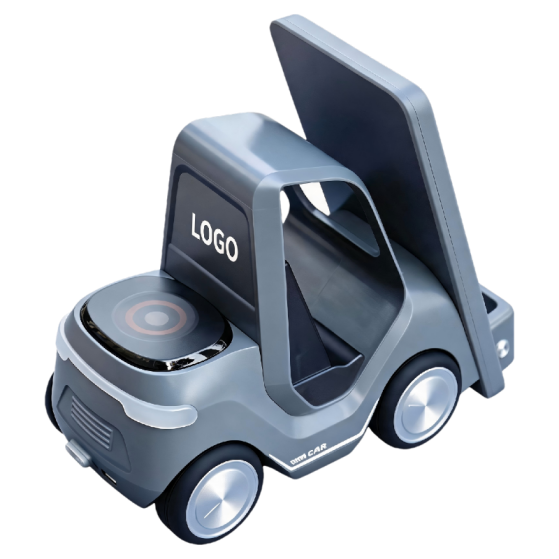 Custom 15W 6in1 Creative Forklift Wireless Charger + Transparent Mouse