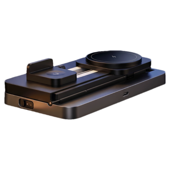 Transparent Mecha Light-up Mouse + 15W Multi-functional Foldable Wireless Charger